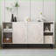 Buffet Buffet | Blanc | Rangement en bois de sapin massif | Tablettes incluses | Blanc