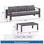 2 Pieces Outdoor Patio Set, All-Weather 75” 3-Seat Metal Patio Sofa Couch With Thick Beige Cushions, Khaki Frame And 43” Coffee Table-741143108