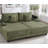 Modern Chaise Sofa 75.5" Chaise Lounge Sofa Loveseat Sofa Sleeper Sofa with Adjustable Backrest, Cup Holders , Phone Holder and Storage Compartments for Living Room, Green-129047496