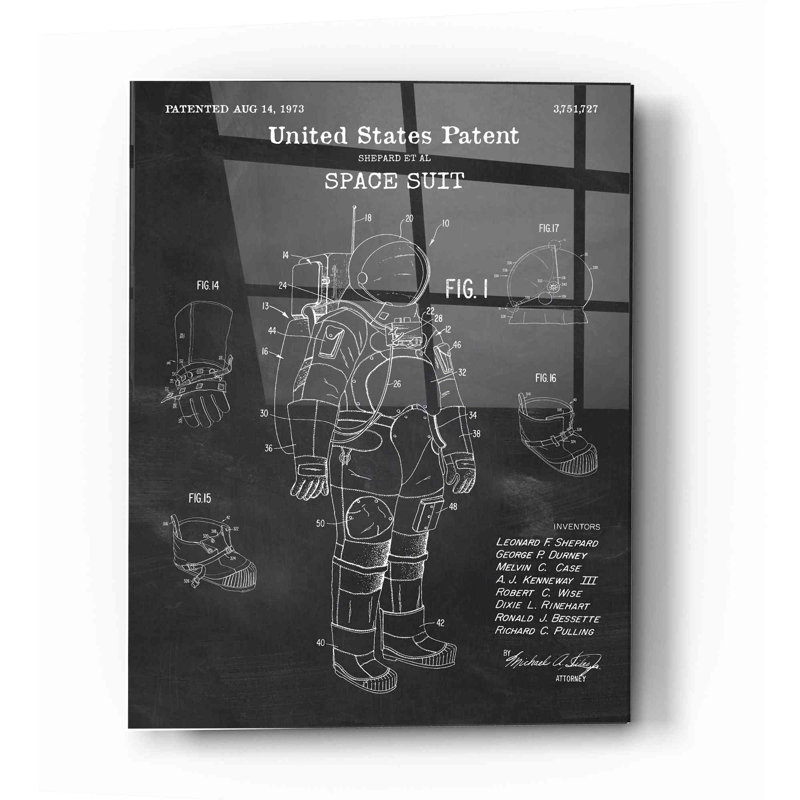 «Space suit Blueprint Vernis», impression sans cadre, H 16 po x l 12 po x P 0,12 po