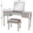 Mirrored Vanities Desk with Drawers, Bedroom Makeup Vanity Table Set with Mirror and Stool, Flip Up Dressing Table for Bedroom/Makeup Room, Working Desk for Women, Girl Furniture Combo-118385426