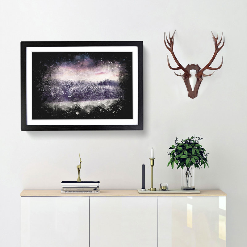 Purple Sky At Winter - Picture Frame Graphic Art, Black Framed, 24cm H x 33cm W x 2cm D