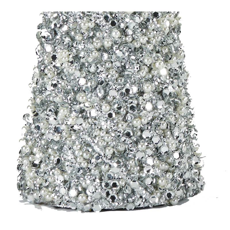 Arbre de Noël artificiel 11,8 "à paillettes, Argent