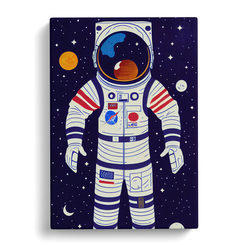 XC1022-3782X Retro Astronaut No.7 - Wrapped Canvas Print, 60cm H x 40cm W x 3cm D