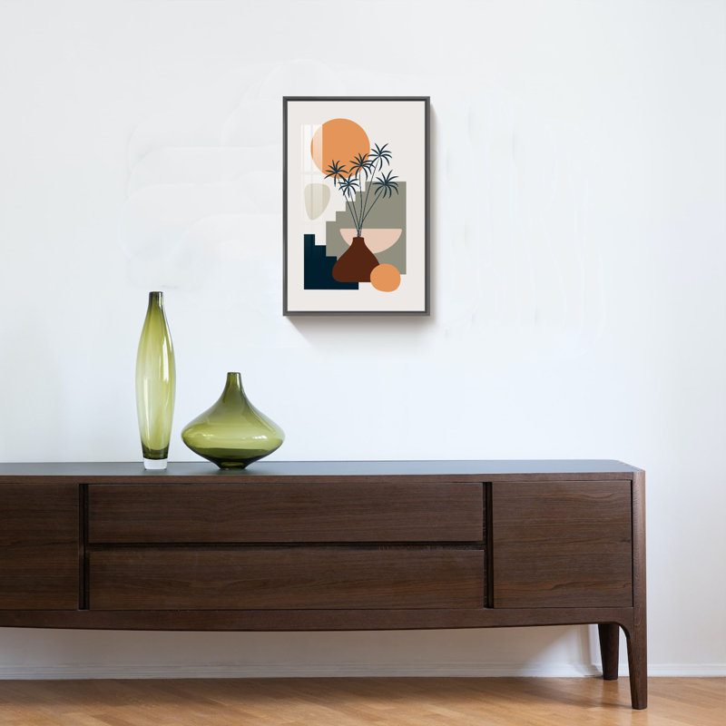 Boho, œuvre d'art encadrée sur toile, Cadre noir, H 16 po x l 12 po x P 1 po
