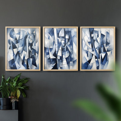 Série Sea and Shore XCV III - Ensemble de 3 estampes numériques encadrées - Prêt à être accroché