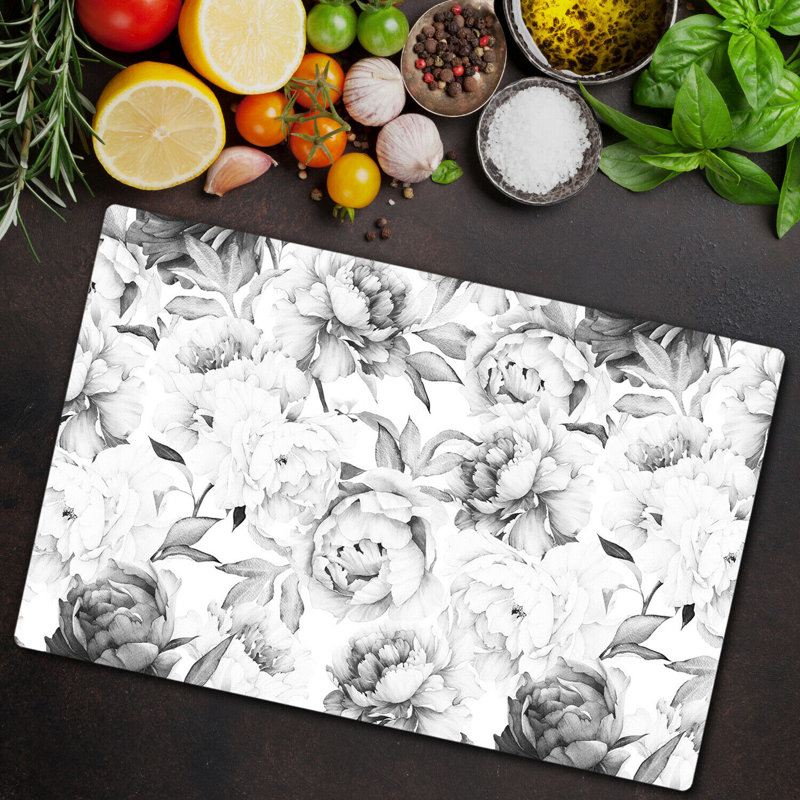 Marlar Flowers Light Roses Vintage Motive Chopping Board, 60cm L x 52cm W