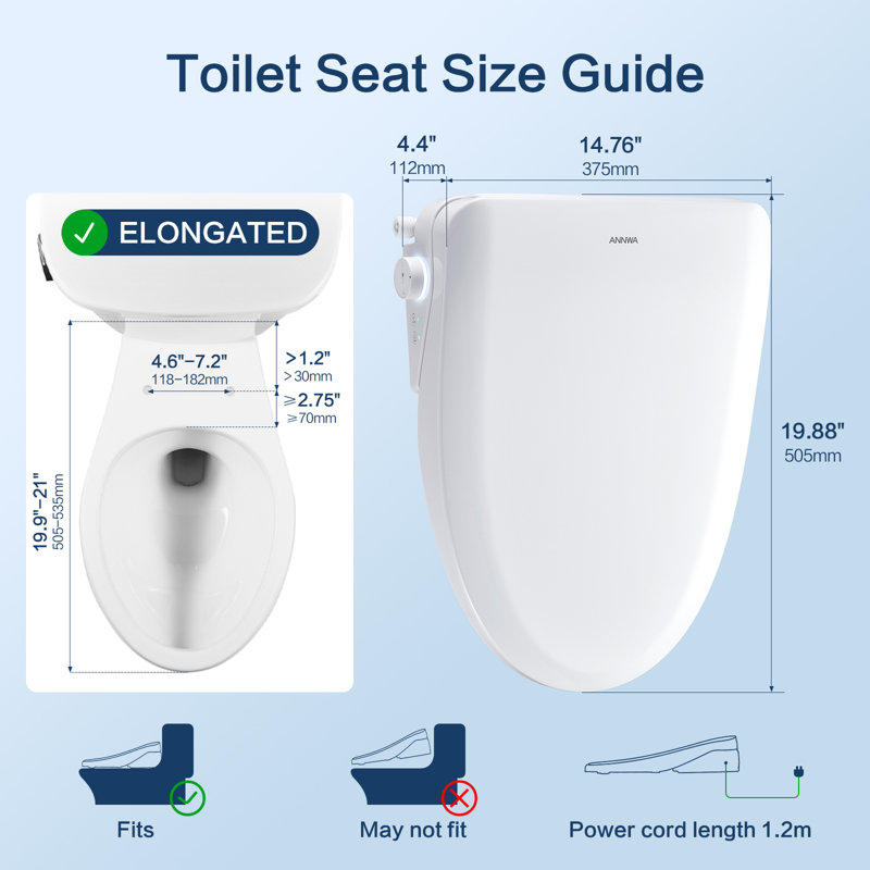 Siège de toilette à bidet électronique Annwa