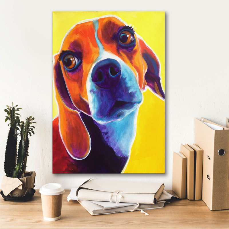 "Beagle - Marcie" par Dawg Painter, H 26 po x l 18 po x P 0,75 po