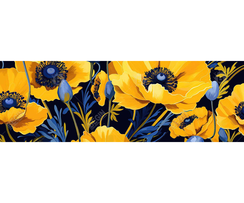 "Jaune et bleu" sur toile