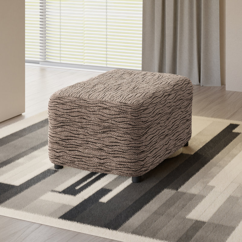 Housse extensible pour repose-pieds - Durable & Stylish - Collection Printed, Mélange de polyester sable ondulé
