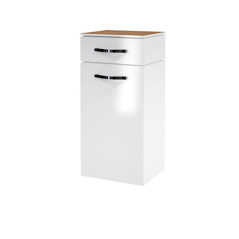 Arcisz Linen Cabinet, Left, Arctic White/Dubai Ebony