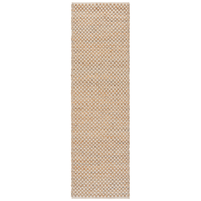 Organica 450 Flatweave Cotton; Jute Geometric Rug, 2'-3" X 8'-0" Runner