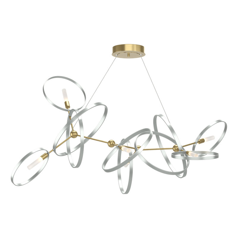 Celesse 6 - Light Unique Geometric Chandelier, Modern Brass, Vintage Platinum