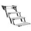 Escalier pour véhicule récréatif, 3 marches, capacité de charge de 440 lb, escalier rétractable pour véhicule récréatif manuel, escalier de camping télescopique en alliage d'aluminium, escalier d'entrée antidérapant à structure en acier pour roulotte de camping-car