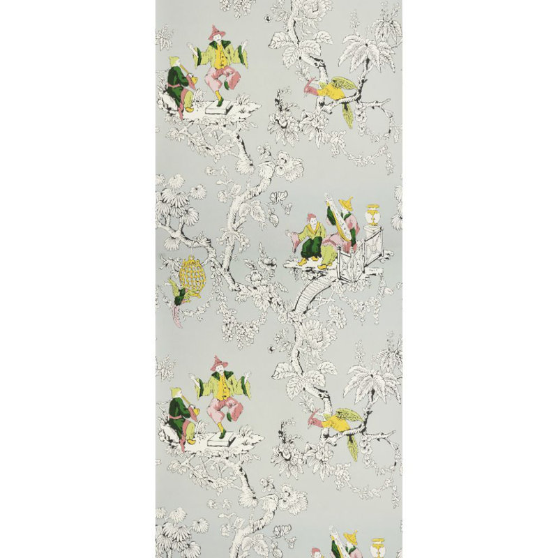 Chinoiserie Moderne Wallpaper, Soft Gray