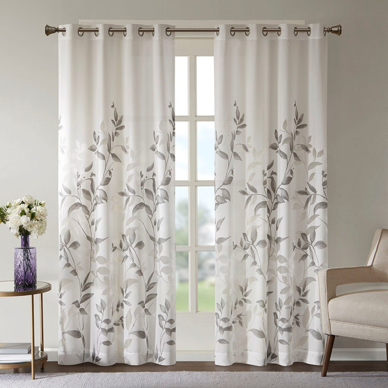 Exquisite Burnout Printed Single Window Curtain Panel