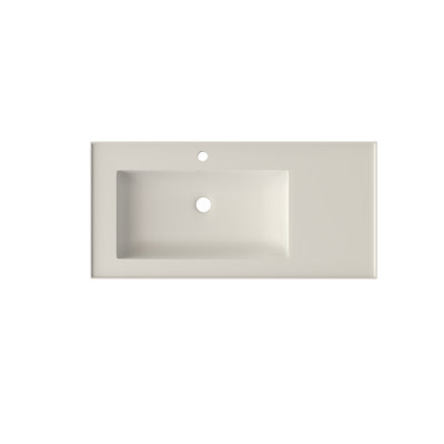 39 Inch Matte White Solid Surface Basin