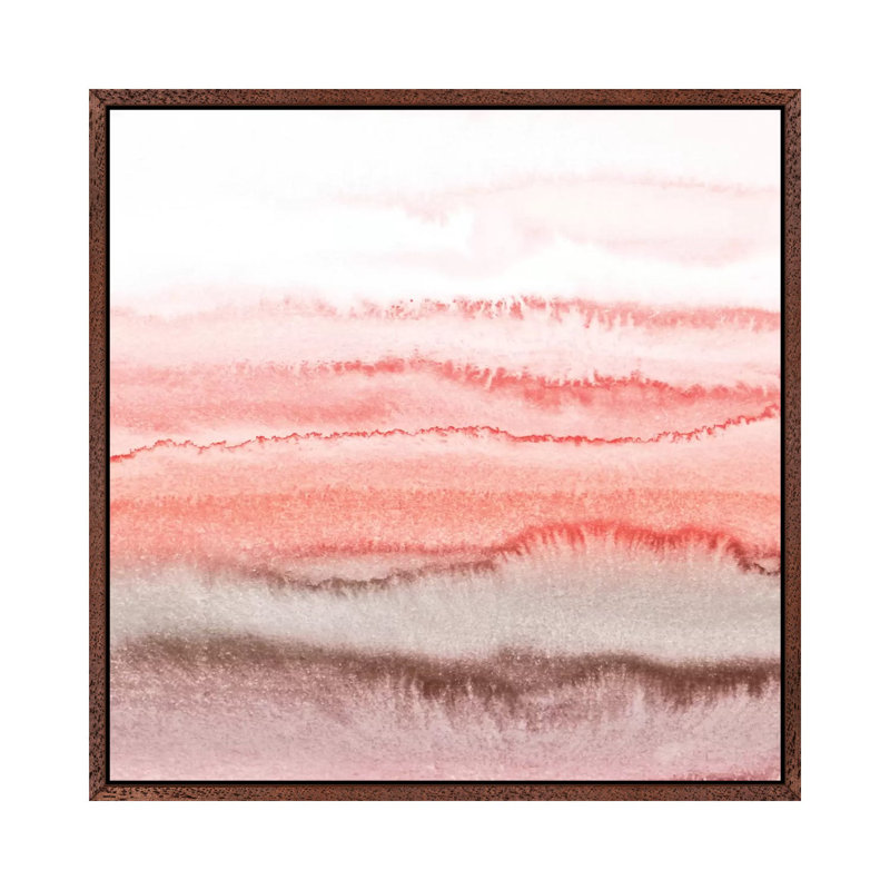Within The Tide - Coral Dawn by Monika Strigel - Print on Canvas, 45.72 cm H x 45.72 cm W, Classic Brown Wood Framed Canvas