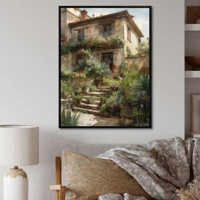 Rustic Stairway Entrance To Country Cottage sur impression sur toile