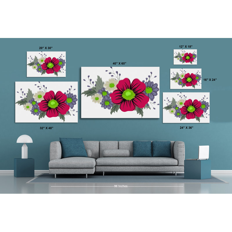 Boho Arrangement II - impression sur toile tendue, H 12 po x l 18 po x P 1,5 po