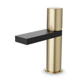 Novi Square And Round Single Hole Lavatory Faucetsatin Brass/Black