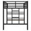 Lit mezzanine simple en métal avec tablette de rangement, lit mezzanine avec échelle facile à monter et garde-corps pour enfants, noir