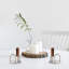 Ensemble de 2 bougeoirs coniques en céramique Elise Petite, bougeoirs décoratifs de table, argent-758378517