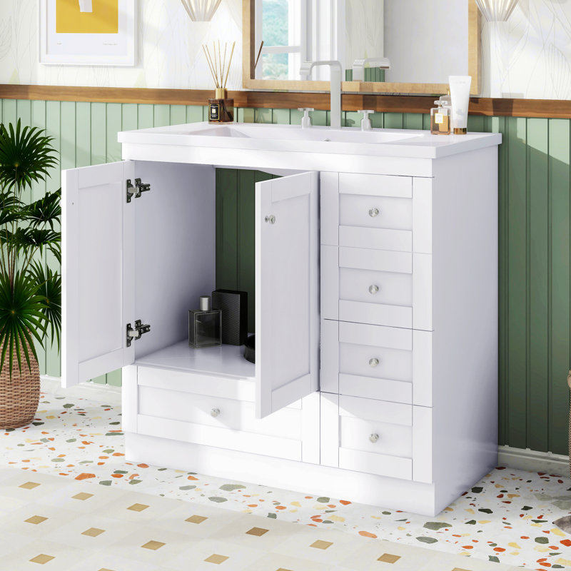 Rangement pour salle de bain Rimpy, Blanc