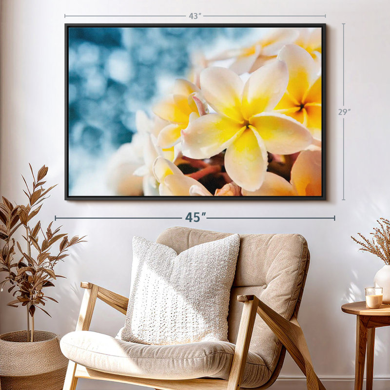 Impression sur toile de frangipanier, H 29 po x l 43 po