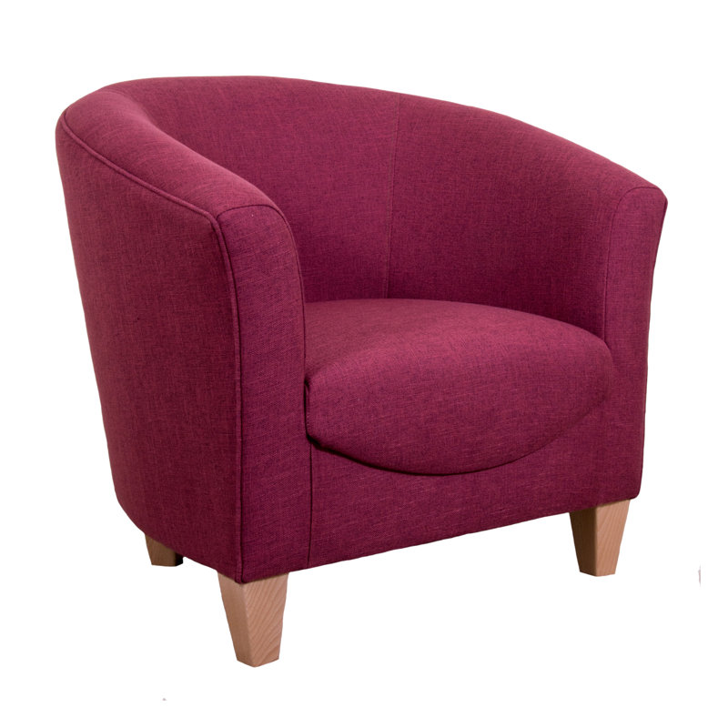 Upholstered Barrel Chair, Mahogany, Fortuna Honey Pattern