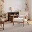 66cm Modern Solid Wood Frame Upholstered Accent Chair with Lumbar Support Pillow-170864889