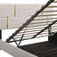 Grand lit plateforme tapissier avec système de rangement hydraulique, aucun sommier nécessaire-996142986