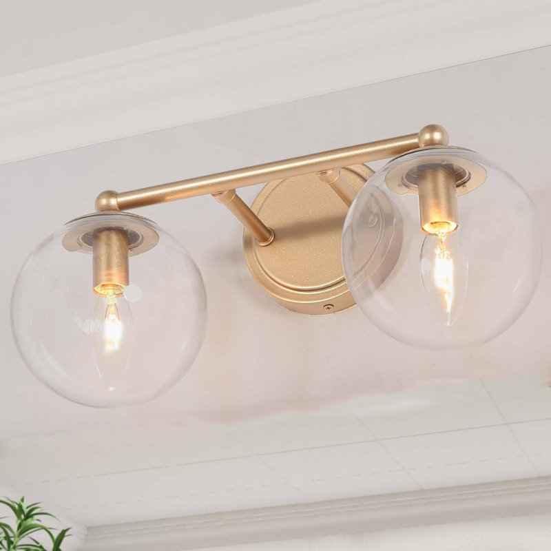 Éclairage doré pour salle de bain 3 lumières à intensité variable, 2
