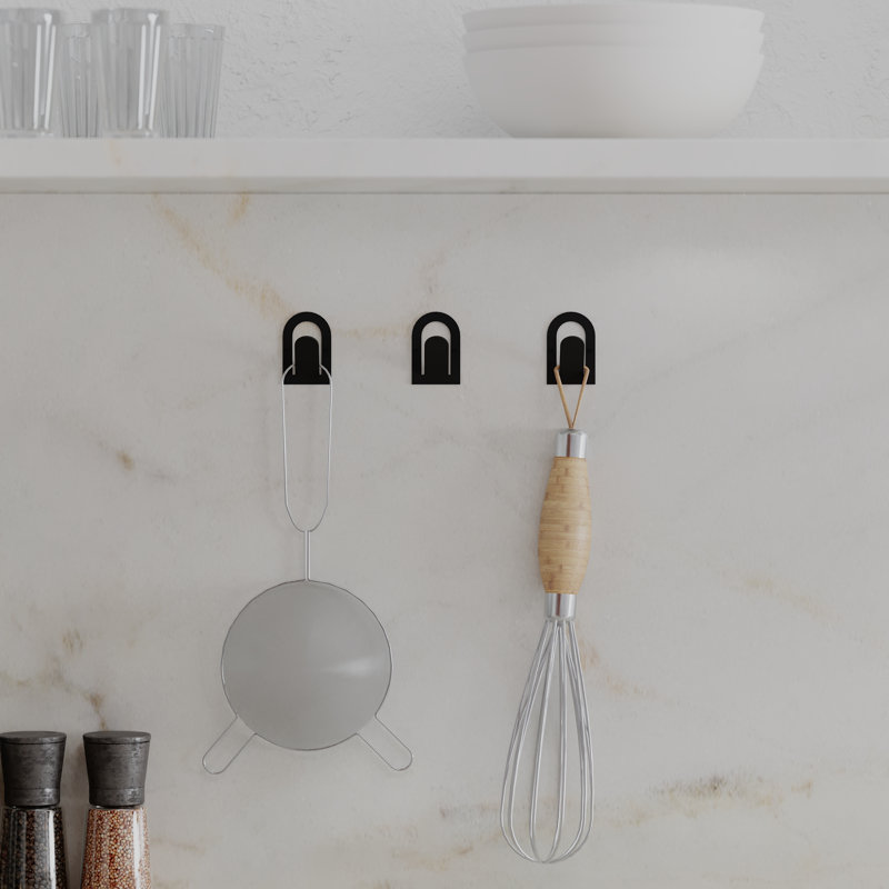 Nicandro Metal Wall Organizer with Key Hooks Triple