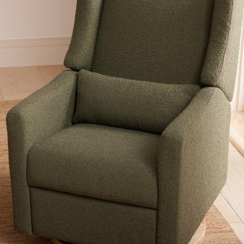Kiwi Electronic Swivel Reclining Glider, Olive Boucle