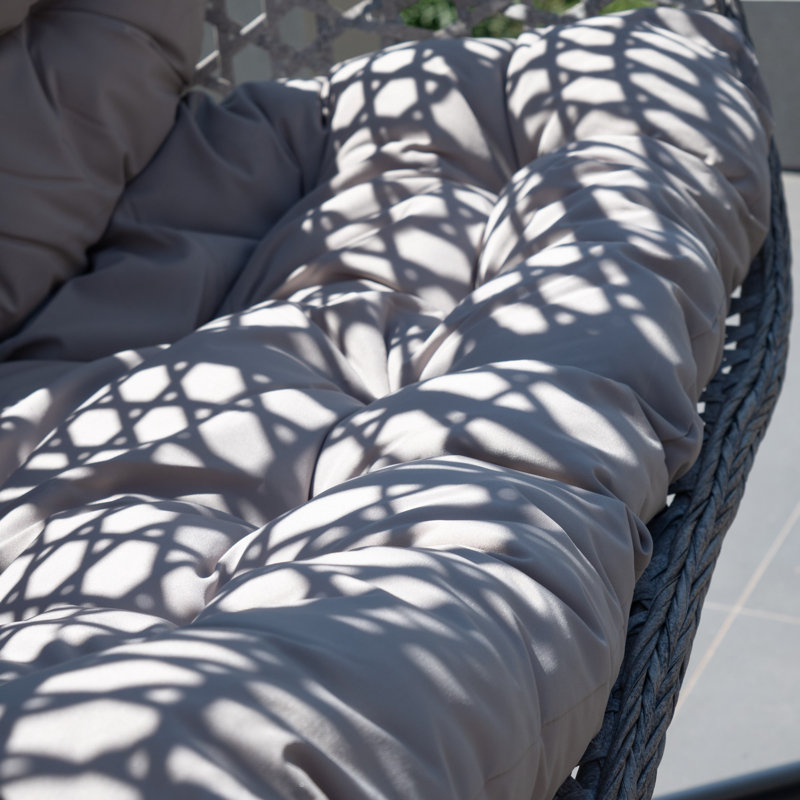 Alston Double Garden Hanging Egg Chair, Dark Grey, Light Grey