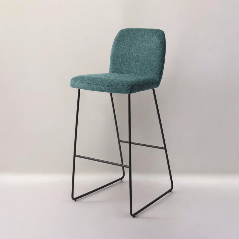 Ikata Merry Mermaid Bar Stool - Slide Black (L), Green, 75cm