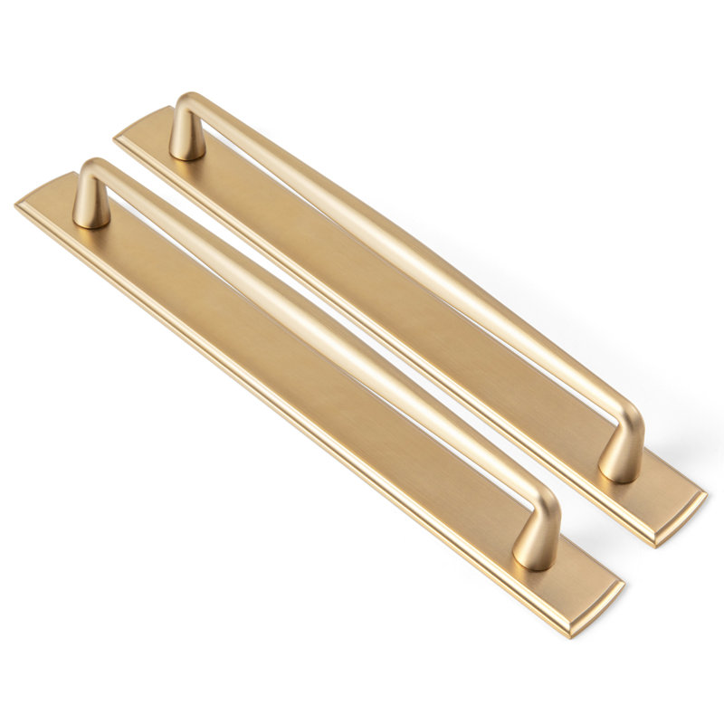 Solid Spindle Bar Pull With Backplate(G011) Multipack, 7 3/5", Champagne Bronze