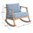 Innocenzio Eucalyptus Solid Wood Outdoor Rocker Chair with Cushions