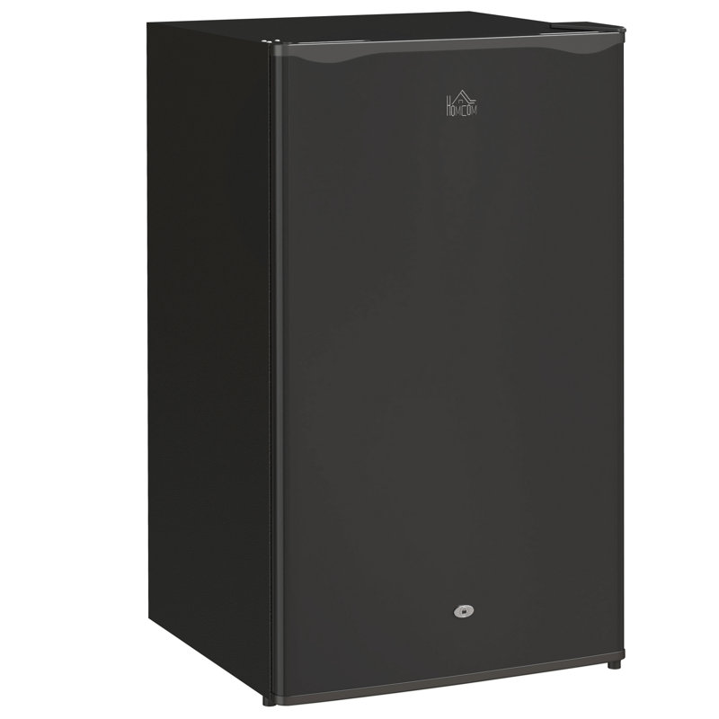 HOMCOM 90 L Freestanding Mini Fridge with Freezer, Black/Silver