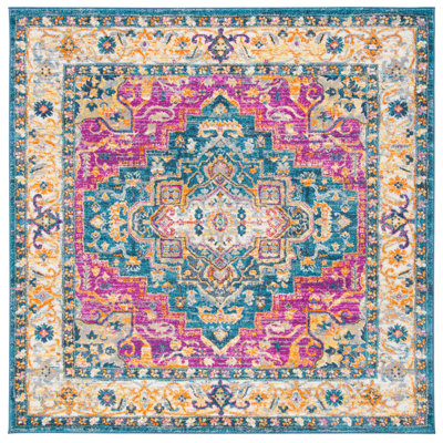 Felty Oriental Blue/Pink Area Rug