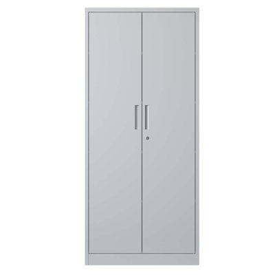 Armoire de rangement en acier 71 po pour outils avec portes et 3 tablettes réglables, armoires de rangement pour garage, classeur verrouillable pour bureau à domicile, salle de classe, garde-manger
