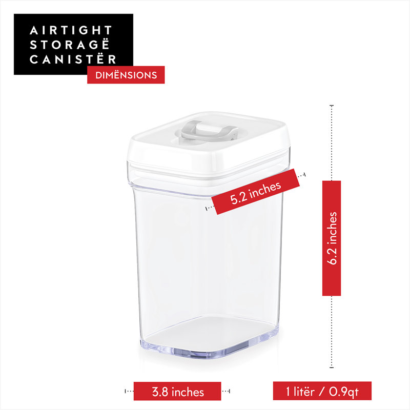 Contenants de rangement hermétiques pour cuisine, Transparent/blanc