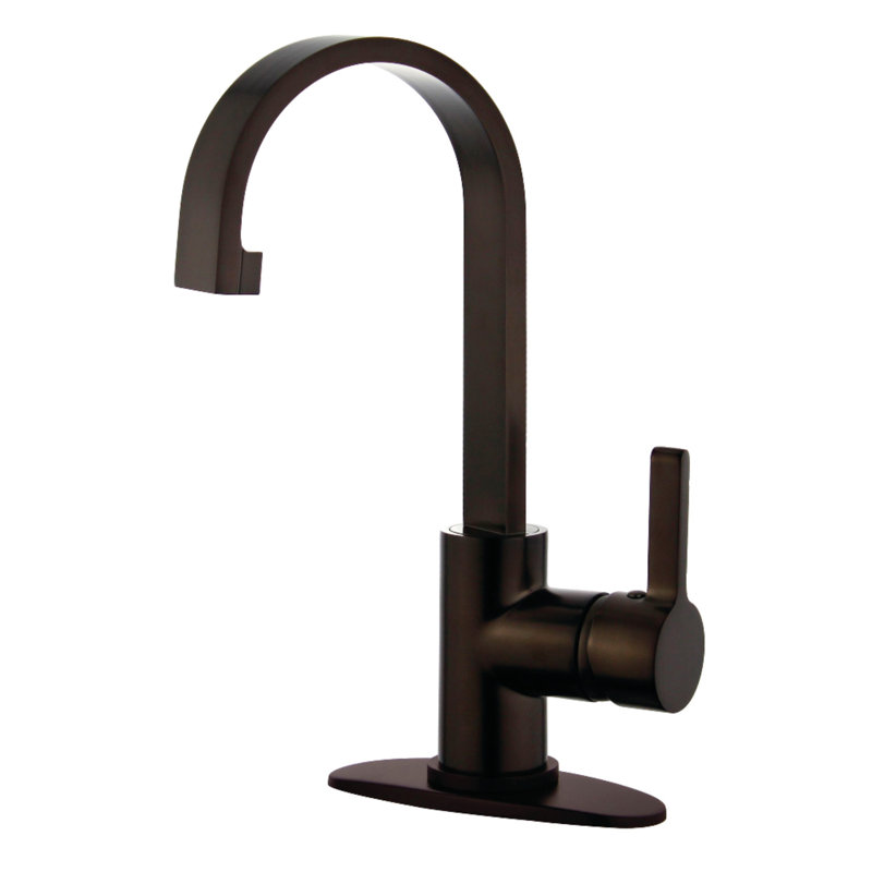 Robinet de salle de bain monocommande à fixation sur plateau 1 trou Kingston Brass, Bronze huilé