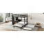 Lit superposé simple au-dessus de simple avec garde-robe intégré, lit superposé en métal avec lit gigogne, bureau pliable, échelles, conception à réduction de bruit, noir-1000447376