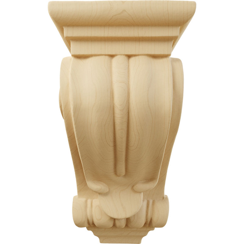 Wood Bracket/Corbel, Alder, 10'' H x 4.5'' W x 5'' D