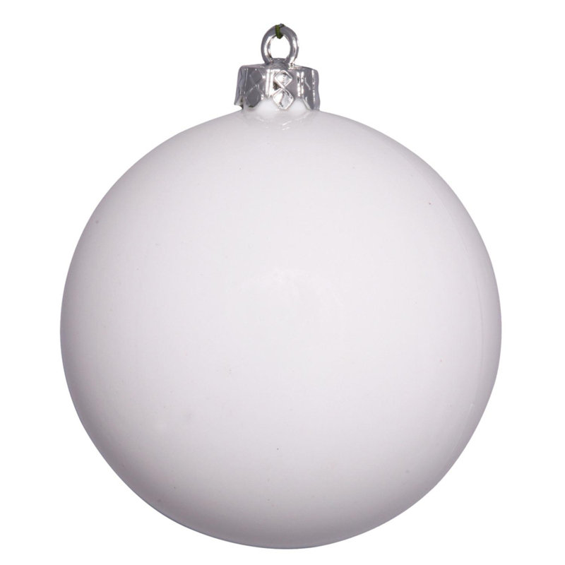 Boules de Noël Bubblegum incassables à 4 finitions, H 8 po x l 8 po x P 8 po, Blanc brillant
