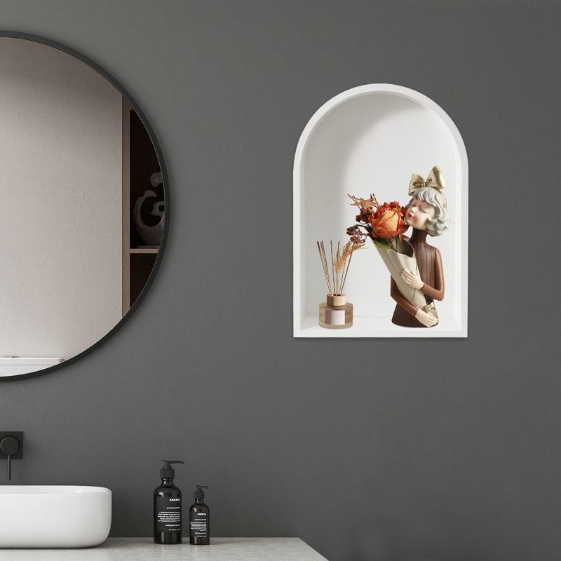 Niche de douche en acier inoxydable 13,11 ** 3,94 * 19,09 po, douche encastrée, Acier inoxydable, blanc