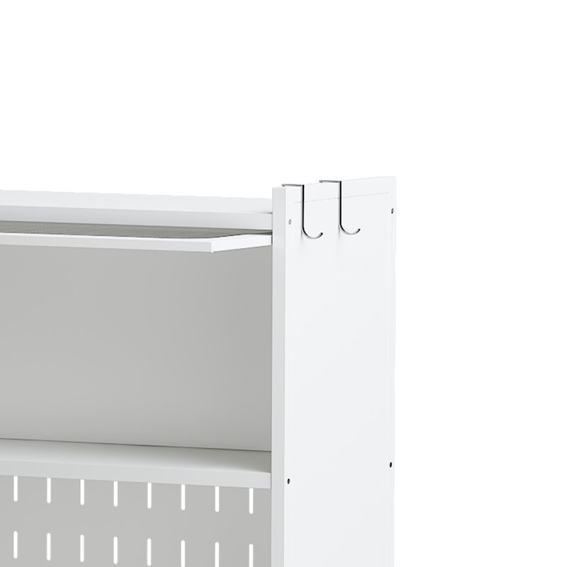 Freestanding Kitchen Sideboard with Wheels and Adjustable Shelves